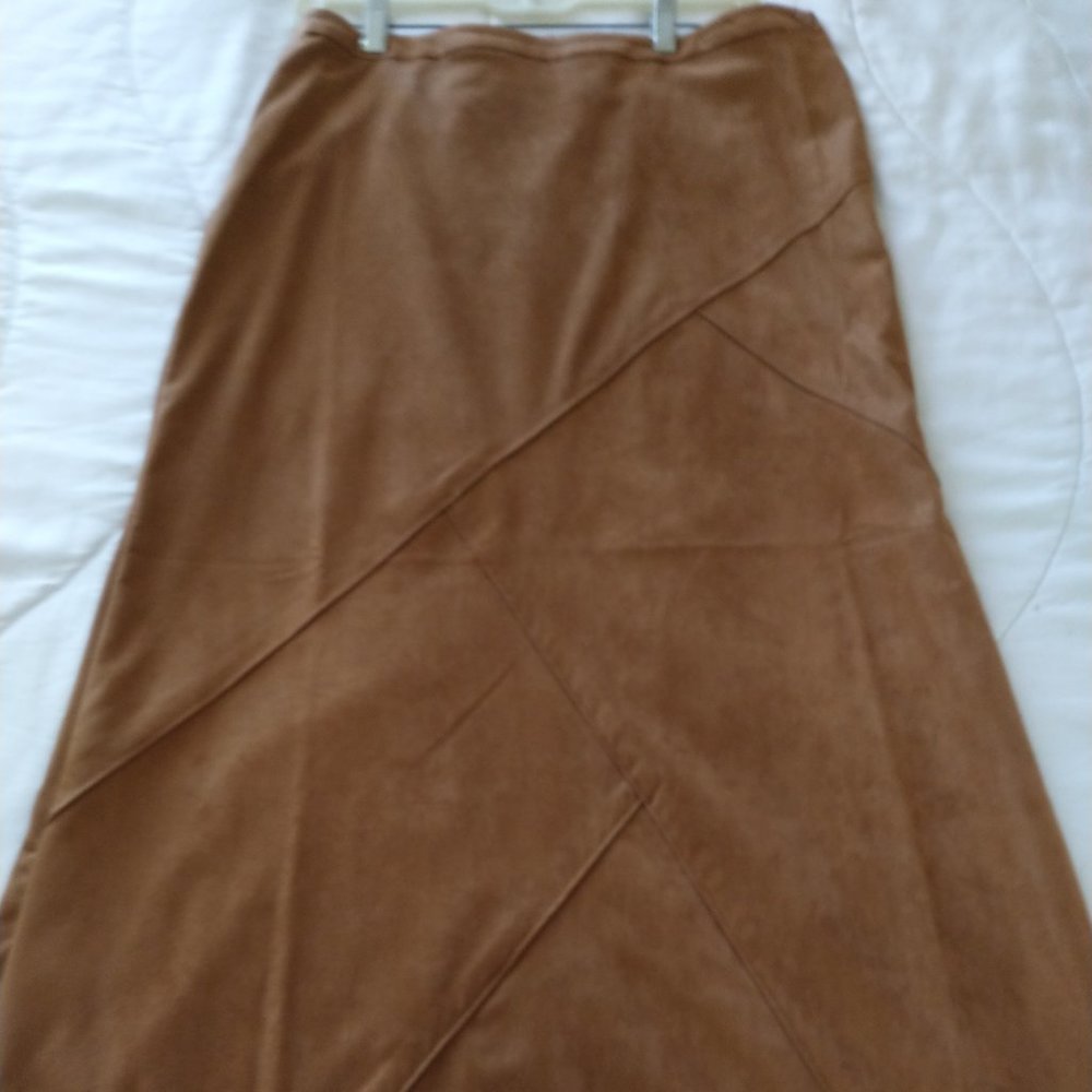 Faux Suede Maxi Length skirt